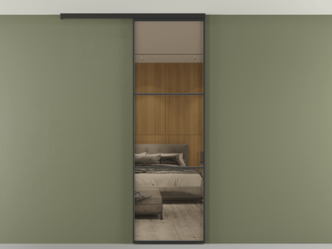 Перегородка Formato вдоль стены на потолок одностворчатая АЛПР 040.03 Алюминий Черный Рефлективное бронзовое стекло "Stopsol", калёное. Скрытый короб ЧЕР Цена 120850 ₽ 1. Полотно 2 шт. (800/2100 мм)
2. Комплект установки раздвижной системы
3. Базовый комплект фурнитуры
4.Ручка RONDO
. Фабрика дверей Волховец 8 (800) 551 43 19 Перегородка Formato вдоль стены на потолок одностворчатая АЛПР 040.03 Алюминий Черный Рефлективное бронзовое стекло "Stopsol", калёное Цена 120850 ₽ | Volhovec