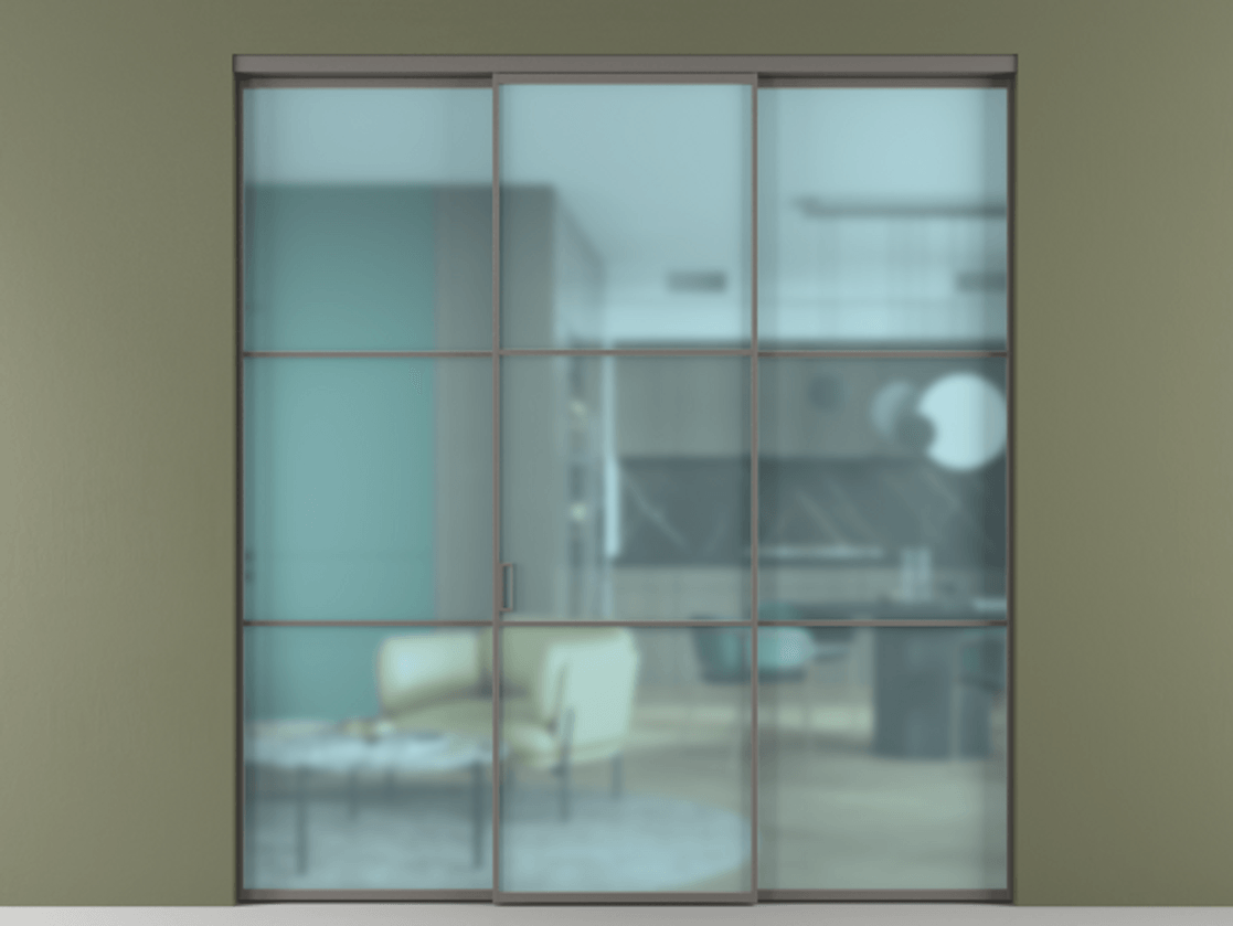 Перегородка Formato внутри проёма 3 створки АЛПР 040.03 Алюминий классический серый Сатинированное голубое стекло, триплекс. Цена 237275 ₽ 1. Полотно 3 шт. (800/2100 мм)
2. Комплект установки раздвижной системы
3. Базовый комплект фурнитуры
4.Ручка RONDO. Фабрика дверей Волховец 8 (800) 551 43 19 Перегородка Formato внутри проёма 3 створки АЛПР 040.03 Алюминий классический серый Сатинированное голубое стекло, триплекс Цена 237275 ₽ | Volhovec