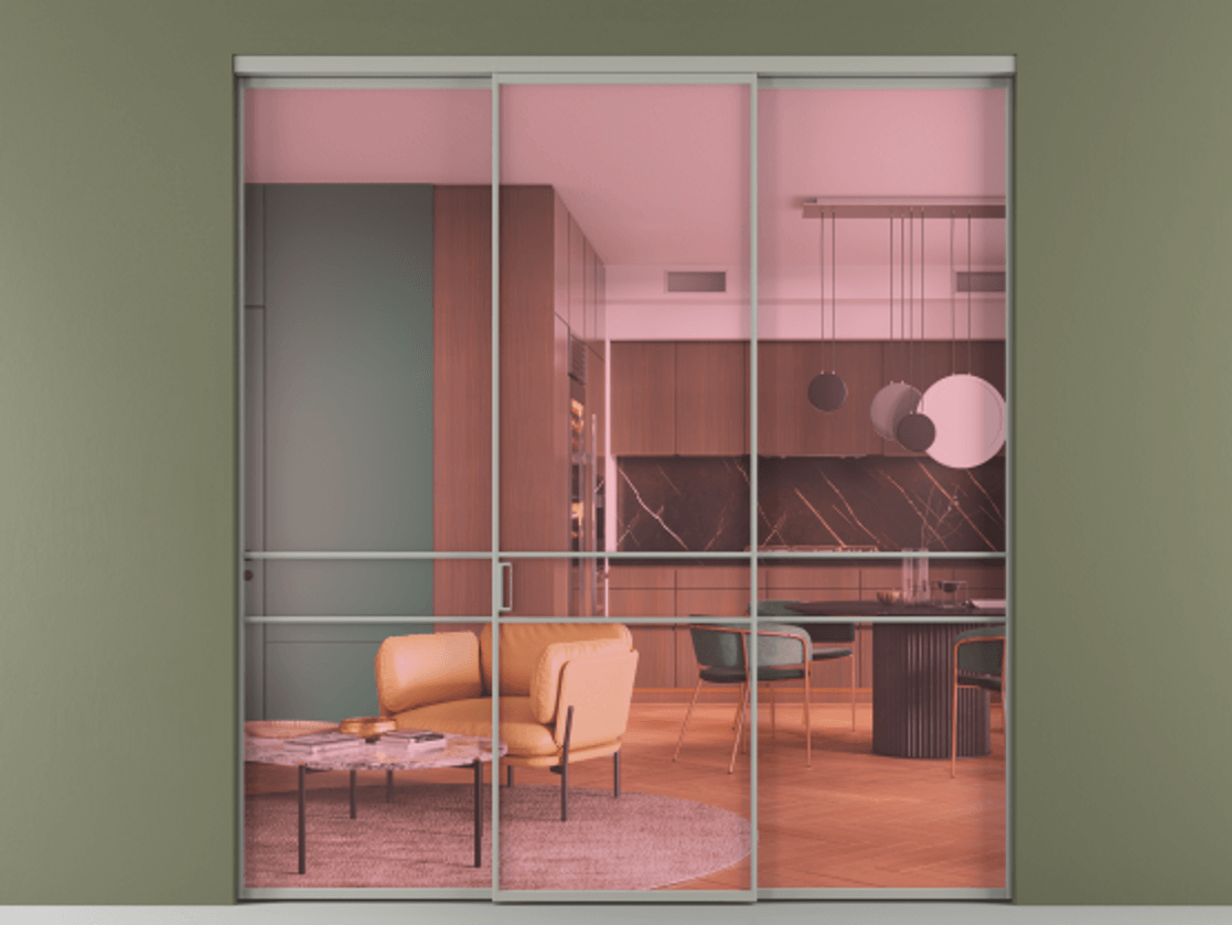 Перегородка Формато внутри проёма 3 створки АЛПР 040.02 Алюминий нейтральный серый Прозрачное розовое стекло, триплекс. Цена 237275 ₽ 1. Полотно 3 шт. (800/2100 мм)
2. Комплект установки раздвижной системы
3. Базовый комплект фурнитуры
4.Ручка Рондо. Фабрика дверей Волховец 8 (800) 551 43 19 Перегородка Формато внутри проёма 3 створки АЛПР 040.02 Алюминий нейтральный серый Прозрачное розовое стекло, триплекс Цена 237275 ₽ | Volhovec