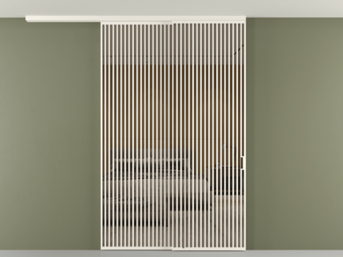 Перегородка Формато вдоль стены на потолок 2 створки с синхронным механизмом АЛПР 040.06 Алюминий пудровый белый Рефлективное бронзовое стекло "Стопсол", калёное. Цена 542620 ₽ 1. Полотно 2 шт. (800/2100 мм)
2. Комплект установки раздвижной системы
3. Базовый комплект фурнитуры
4.Ручка Рондо. Фабрика дверей Волховец 8 (800) 551 43 19 Перегородка Формато вдоль стены на потолок 2 створки с синхронным механизмом АЛПР 040.06 Алюминий пудровый белый Рефлективное бронзовое стекло "Стопсол", калёное Цена 542620 ₽ | Volhovec