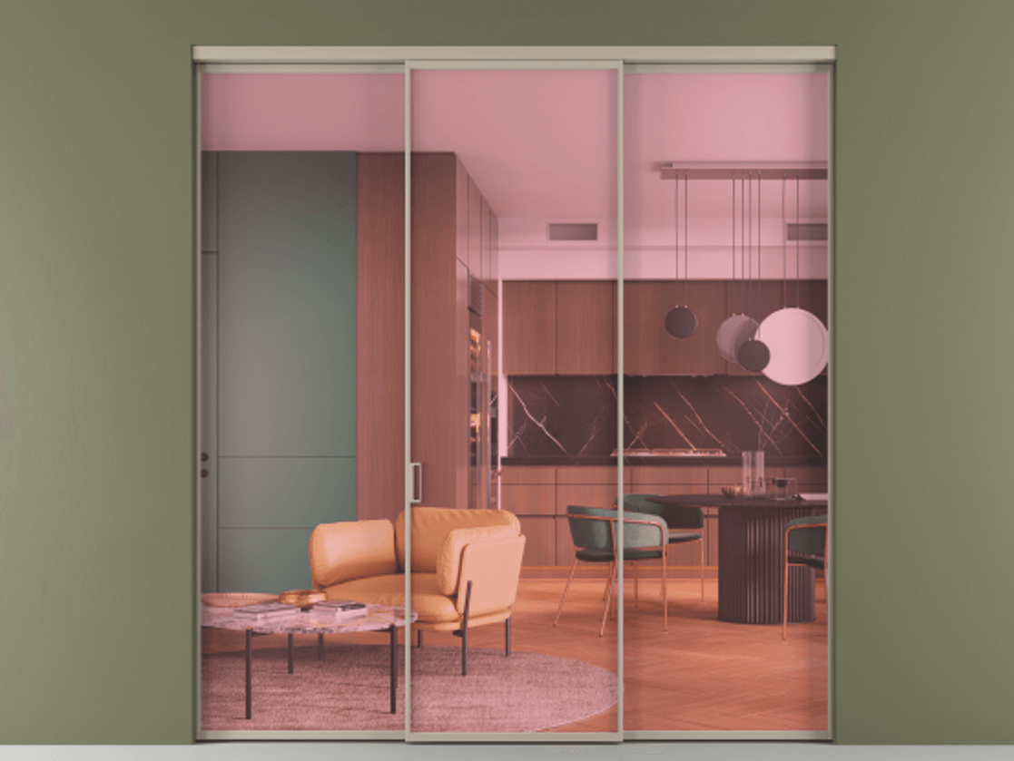 Перегородка Formato внутри проёма 3 створки АЛПР 040.01 Алюминий бисквитный Прозрачное розовое стекло, триплекс. Цена 225125 ₽ 1. Полотно 3 шт. (800/2100 мм)
2. Комплект установки раздвижной системы
3. Базовый комплект фурнитуры
4.Ручка RONDO. Фабрика дверей Волховец 8 (800) 551 43 19 Перегородка Formato внутри проёма 3 створки АЛПР 040.01 Алюминий бисквитный Прозрачное розовое стекло, триплекс Цена 225125 ₽ | Volhovec