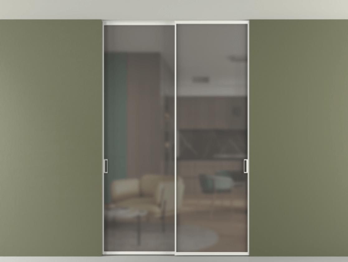 Перегородка Формато внутри проёма скрытое крепление в потолок 2 створки АЛПР 040.01 Алюминий светло-серый Сатинированное серое стекло, триплекс. Цена 239305 ₽ 1. Полотно 2 шт. (800/2100 мм)
2. Комплект установки раздвижной системы
3. Базовый комплект фурнитуры
4. Ручка Рондо. Фабрика дверей Волховец 8 (800) 551 43 19 Перегородка Формато внутри проёма скрытое крепление в потолок 2 створки АЛПР 040.01 Алюминий светло-серый Сатинированное серое стекло, триплекс Цена 239305 ₽ | Volhovec