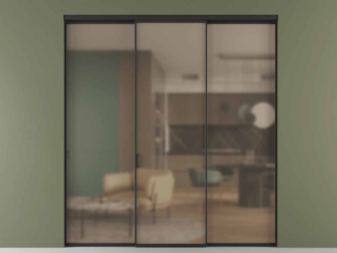 Перегородка Formato внутри проёма трёхстворчатая АЛПР 040.01 Алюминий Черный Сатинированное бронзовое стекло, триплекс, 6 мм. Скрытый короб ЧЕР Цена 250600 ₽ 1. Полотно 3 шт. (800/2100 мм)
2. Комплект установки раздвижной системы
3. Базовый комплект фурнитуры
4.Ручка RONDO. Фабрика дверей Волховец 8 (800) 551 43 19 Перегородка Formato внутри проёма трёхстворчатая АЛПР 040.01 Алюминий Черный Сатинированное бронзовое стекло, триплекс, 6 мм Цена 250600 ₽ | Volhovec