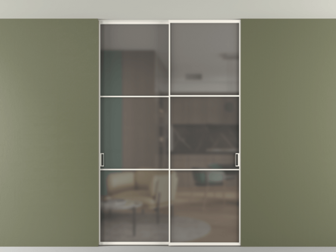 Перегородка Formato внутри проёма скрытое крепление в потолок 2 створки АЛПР 040.03 Алюминий пудровый белый Сатинированное серое стекло, триплекс. Цена 248215 ₽ 1. Полотно 2 шт. (800/2100 мм)
2. Комплект установки раздвижной системы
3. Базовый комплект фурнитуры
4. Ручка RONDO. Фабрика дверей Волховец 8 (800) 551 43 19 Перегородка Formato внутри проёма скрытое крепление в потолок 2 створки АЛПР 040.03 Алюминий пудровый белый Сатинированное серое стекло, триплекс Цена 248215 ₽ | Volhovec