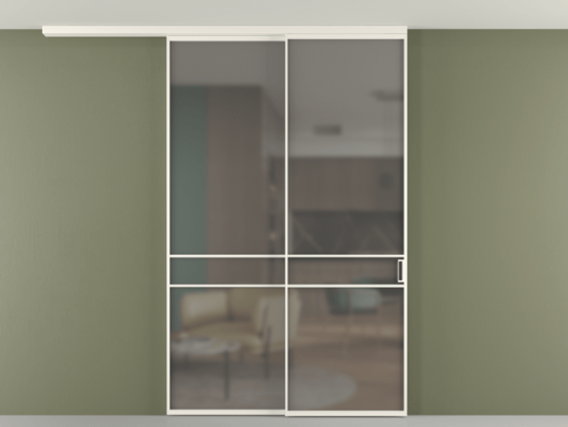 Перегородка Формато вдоль стены на потолок 2 створки с синхронным механизмом АЛПР 040.02 Алюминий пудровый белый Сатинированное серое стекло, триплекс. Цена 452850 сом 1. Полотно 2 шт. (800/2100 мм)
2. Комплект установки раздвижной системы
3. Базовый комплект фурнитуры
4.Ручка Рондо. Фабрика дверей Волховец 8 (800) 551 43 19 Перегородка Формато вдоль стены на потолок 2 створки с синхронным механизмом АЛПР 040.02 Алюминий пудровый белый Сатинированное серое стекло, триплекс Цена 452850 сом | Volhovec