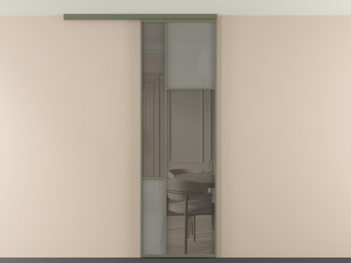 Перегородка Мозаик вдоль стены на потолок 1 створка АЛПР 041.11 Алюминий оливковый тёмный Сатинированное серое стекло, триплекс, 6 мм + Прозрачное серое стекло, триплекс. Цена 135040 ₽ . Фабрика дверей Волховец 8 (800) 551 43 19 Перегородка Мозаик вдоль стены на потолок 1 створка АЛПР 041.11 Алюминий оливковый тёмный Сатинированное серое стекло, триплекс, 6 мм + Прозрачное серое стекло, триплекс Цена 135040 ₽ | Volhovec