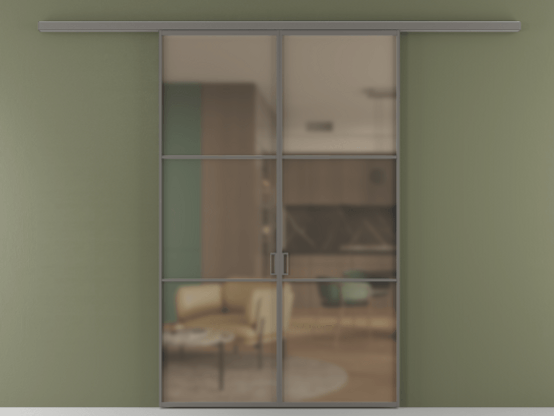 Перегородка Formato вдоль стены 2 створки АЛПР 040.03 Алюминий классический серый Сатинированное бронзовое стекло, триплекс. Цена 233000 ₽ 1. Полотно 2 шт. (800/2100 мм)
2. Комплект установки раздвижной системы
3. Базовый комплект фурнитуры
4.Ручка RONDO
. Фабрика дверей Волховец 8 (800) 551 43 19 Перегородка Formato вдоль стены 2 створки АЛПР 040.03 Алюминий классический серый Сатинированное бронзовое стекло, триплекс Цена 233000 ₽ | Volhovec