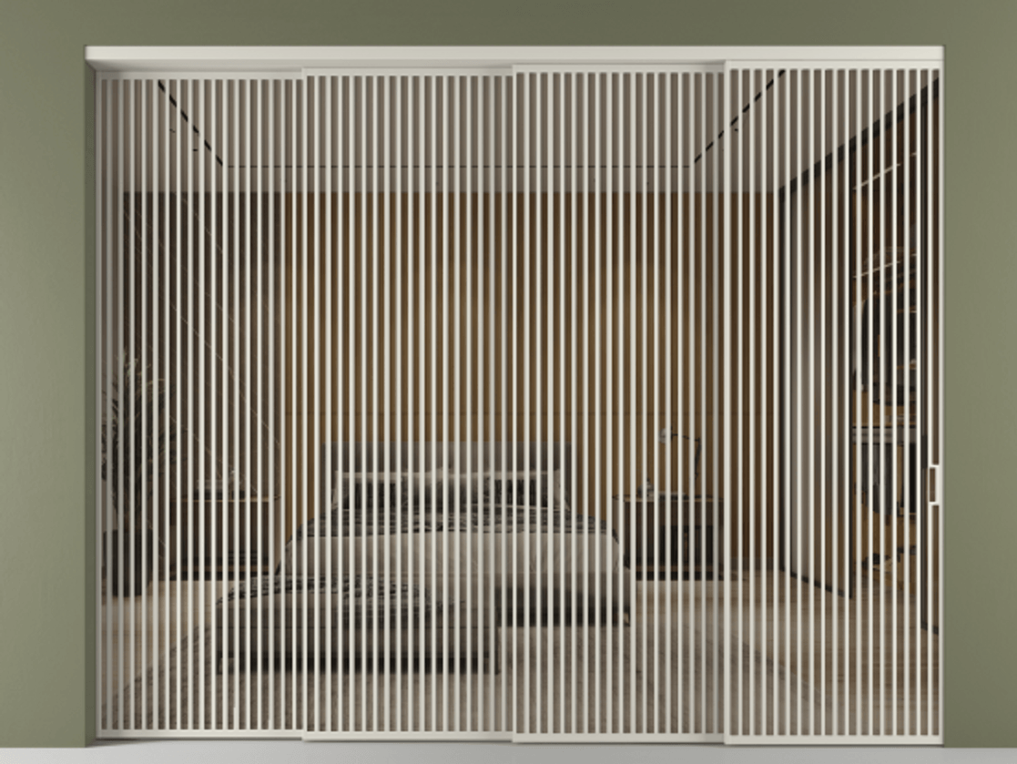 Перегородка Формато внутри проёма 4 створки с синхронным механизмом АЛПР 040.06 Алюминий тёплый серый Рефлективное бронзовое стекло "Стопсол", калёное. Цена 802920 ₽ 1. Полотно 4 шт. (800/2100 мм)
2. Комплект установки раздвижной системы
3. Базовый комплект фурнитуры
4. Комплект фурнитуры телескопик синхро-3
5. Ручка Рондо. Фабрика дверей Волховец 8 (800) 551 43 19 Перегородка Формато внутри проёма 4 створки с синхронным механизмом АЛПР 040.06 Алюминий тёплый серый Рефлективное бронзовое стекло "Стопсол", калёное Цена 802920 ₽ | Volhovec