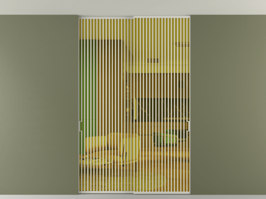 Перегородка Formato внутри проёма скрытое крепление в потолок 2 створки АЛПР 040.06 Алюминий тёплый серый Прозрачное жёлтое стекло, триплекс. Цена 491900 ₽ 1. Полотно 2 шт. (800/2100 мм)
2. Комплект установки раздвижной системы
3. Базовый комплект фурнитуры
4. Ручка RONDO. Фабрика дверей Волховец 8 (800) 551 43 19 Перегородка Formato внутри проёма скрытое крепление в потолок 2 створки АЛПР 040.06 Алюминий тёплый серый Прозрачное жёлтое стекло, триплекс Цена 491900 ₽ | Volhovec