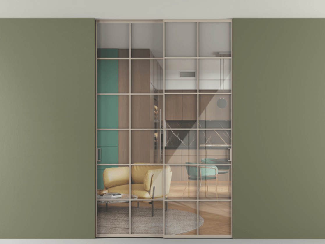 Перегородка Формато внутри проёма скрытое крепление в потолок 2 створки АЛПР 040.05 Алюминий бисквитный Рефлективное прозрачное стекло "Стопсол", калёное. Цена 2176150 AMD 1. Полотно 2 шт. (800/2100 мм)
2. Комплект установки раздвижной системы
3. Базовый комплект фурнитуры
4. Ручка Рондо. Фабрика дверей Волховец 8 (800) 551 43 19 Перегородка Формато внутри проёма скрытое крепление в потолок 2 створки АЛПР 040.05 Алюминий бисквитный Рефлективное прозрачное стекло "Стопсол", калёное Цена 2176150 AMD | Volhovec