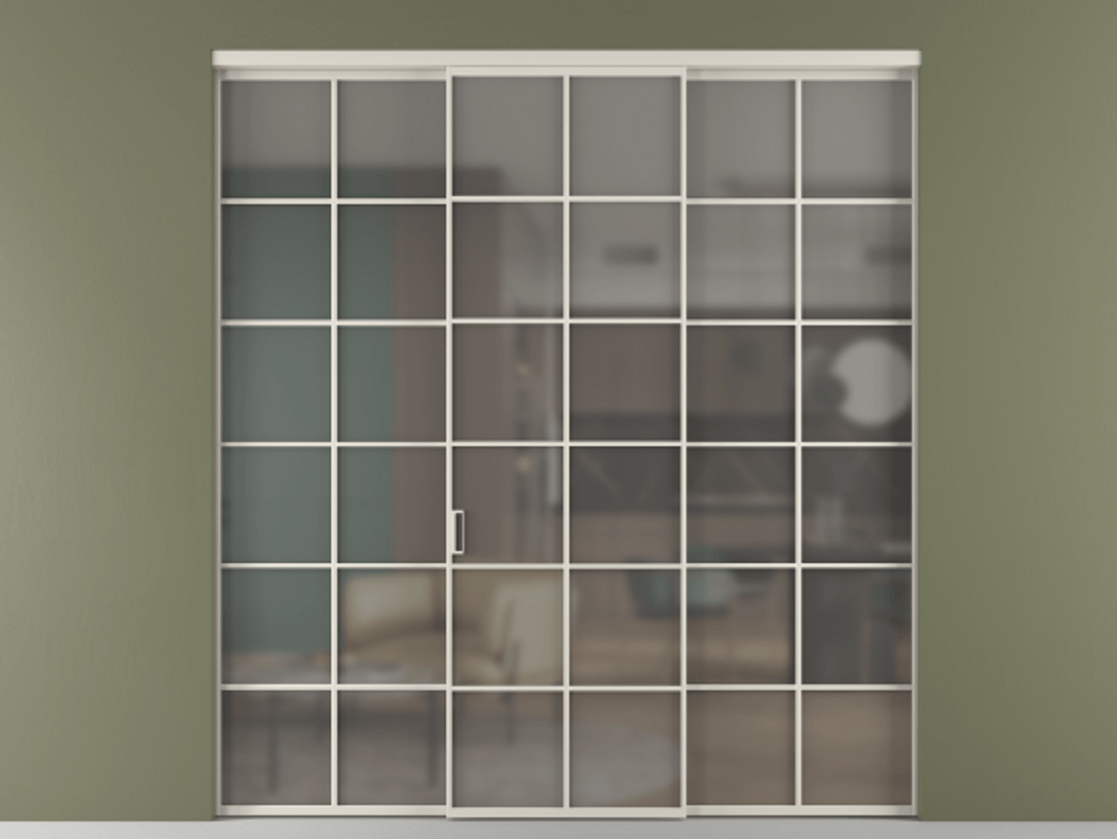 Перегородка Формато внутри проёма 3 створки АЛПР 040.05 Алюминий облачно-серый Сатинированное серое стекло, триплекс. Цена 51729480 so'm 1. Полотно 3 шт. (800/2100 мм)
2. Комплект установки раздвижной системы
3. Базовый комплект фурнитуры
4.Ручка Рондо. Фабрика дверей Волховец 8 (800) 551 43 19 Перегородка Формато внутри проёма 3 створки АЛПР 040.05 Алюминий облачно-серый Сатинированное серое стекло, триплекс Цена 51729480 so'm | Volhovec