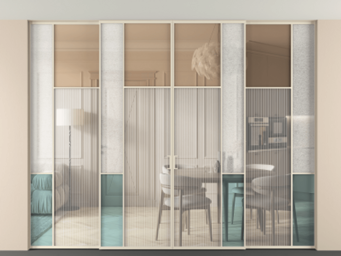 Перегородка Mosaic внутри проёма скрытое крепление в потолок 4 створки АЛПР 041.10 Алюминий бежево-серый Комбинация стекол Группы 1 и Группы 3. Цена 125303780 so'm . Фабрика дверей Волховец 8 (800) 551 43 19 Перегородка Mosaic внутри проёма скрытое крепление в потолок 4 створки АЛПР 041.10 Алюминий бежево-серый Комбинация стекол Группы 1 и Группы 3 Цена 125303780 so'm | Volhovec