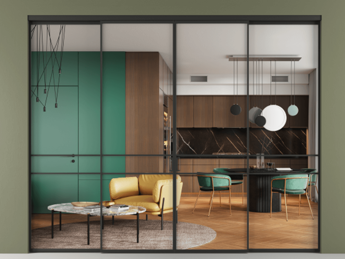 Перегородка Formato внутри проёма четырёхстворчатая АЛПР 040.02 Алюминий Черный Прозрачное стекло "Crystal Vision", калёное. Скрытый короб ЧЕР Цена 413200 ₽ 1. Полотно 4 шт. (800/2100 мм)
2. Комплект установки раздвижной системы
3. Базовый комплект фурнитуры
4.Ручка RONDO. Фабрика дверей Волховец 8 (800) 551 43 19 Перегородка Formato внутри проёма четырёхстворчатая АЛПР 040.02 Алюминий Черный Прозрачное стекло "Crystal Vision", калёное Цена 413200 ₽ | Volhovec