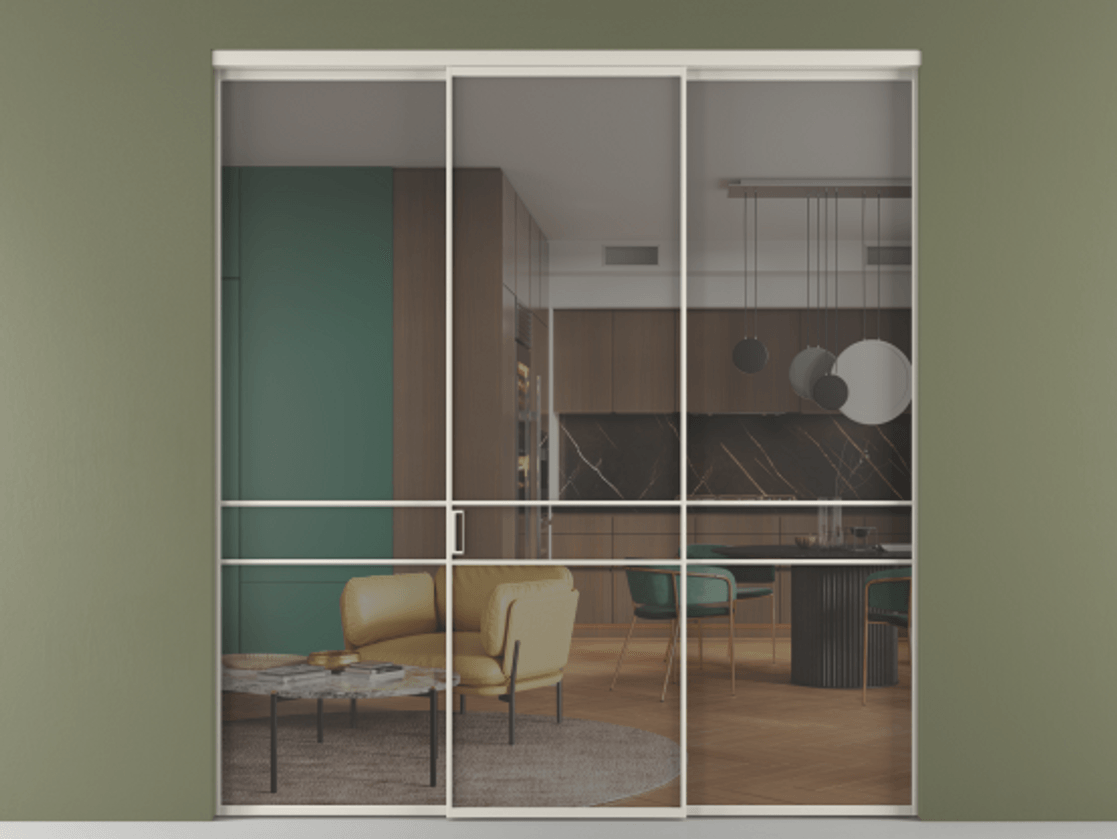 Перегородка Формато внутри проёма 3 створки АЛПР 040.02 Алюминий облачно-серый Прозрачное серое стекло, триплекс. Цена 237275 ₽ 1. Полотно 3 шт. (800/2100 мм)
2. Комплект установки раздвижной системы
3. Базовый комплект фурнитуры
4.Ручка Рондо. Фабрика дверей Волховец 8 (800) 551 43 19 Перегородка Формато внутри проёма 3 створки АЛПР 040.02 Алюминий облачно-серый Прозрачное серое стекло, триплекс Цена 237275 ₽ | Volhovec