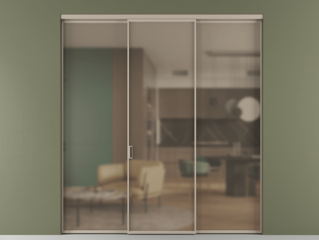 Перегородка Формато внутри проёма 3 створки АЛПР 040.01 Алюминий бисквитный Сатинированное бронзовое стекло, триплекс. Цена 225125 ₽ 1. Полотно 3 шт. (800/2100 мм)
2. Комплект установки раздвижной системы
3. Базовый комплект фурнитуры
4.Ручка Рондо. Фабрика дверей Волховец 8 (800) 551 43 19 Перегородка Формато внутри проёма 3 створки АЛПР 040.01 Алюминий бисквитный Сатинированное бронзовое стекло, триплекс Цена 225125 ₽ | Volhovec