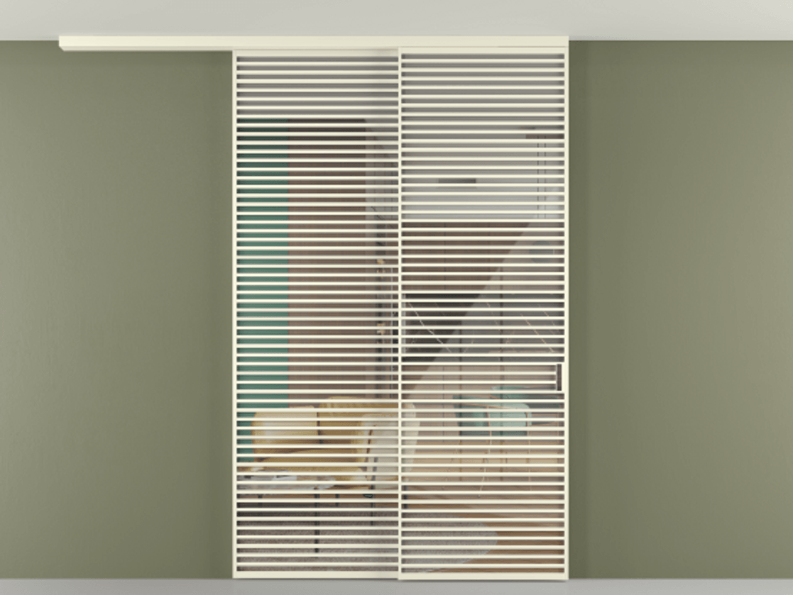 Перегородка Формато вдоль стены на потолок 2 створки с синхронным механизмом АЛПР 040.07 Алюминий молочно-белый Рефлективное прозрачное стекло "Стопсол", калёное. Цена 463256 ₽ 1. Полотно 2 шт. (800/2100 мм)
2. Комплект установки раздвижной системы
3. Базовый комплект фурнитуры
4.Ручка Рондо. Фабрика дверей Волховец 8 (800) 551 43 19 Перегородка Формато вдоль стены на потолок 2 створки с синхронным механизмом АЛПР 040.07 Алюминий молочно-белый Рефлективное прозрачное стекло "Стопсол", калёное Цена 463256 ₽ | Volhovec