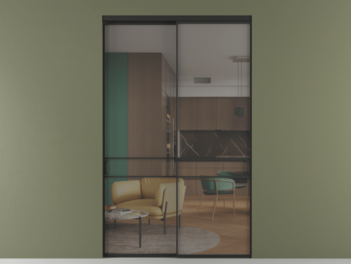 Перегородка Formato внутри проёма двустворчатая АЛПР 040.02 Алюминий Черный Прозрачное серое стекло, триплекс. Скрытый короб ЧЕР Цена 411600 ₽ 1. Полотно 2 шт. (800/2100 мм)
2. Комплект установки раздвижной системы
3. Базовый комплект фурнитуры
4.Ручка RONDO. Фабрика дверей Волховец 8 (800) 551 43 19 Перегородка Formato внутри проёма двустворчатая АЛПР 040.02 Алюминий Черный Прозрачное серое стекло, триплекс Цена 411600 ₽ | Volhovec