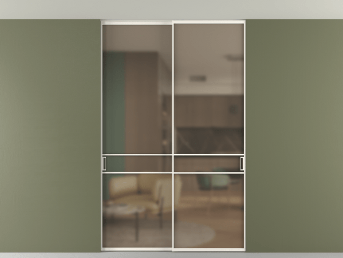 Перегородка Формато внутри проёма скрытое крепление в потолок 2 створки АЛПР 040.02 Алюминий пудровый белый Сатинированное бронзовое стекло, триплекс. Цена 248215 ₽ 1. Полотно 2 шт. (800/2100 мм)
2. Комплект установки раздвижной системы
3. Базовый комплект фурнитуры
4. Ручка Рондо. Фабрика дверей Волховец 8 (800) 551 43 19 Перегородка Формато внутри проёма скрытое крепление в потолок 2 створки АЛПР 040.02 Алюминий пудровый белый Сатинированное бронзовое стекло, триплекс Цена 248215 ₽ | Volhovec