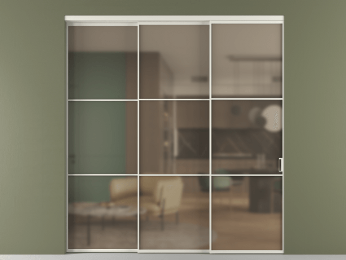 Перегородка Formato внутри проёма телескопик синхро 2 АЛПР 040.03 Алюминий Белый Сатинированное бронзовое стекло, триплекс. Скрытый короб БЕЛ Цена 328600 ₽ 1. Полотно 3 шт. (800/2100 мм)
2. Комплект установки раздвижной системы
3. Базовый комплект фурнитуры
4. Комплект фурнитуры телескопик синхро-2
5.Ручка RONDO
. Фабрика дверей Волховец 8 (800) 551 43 19 Перегородка Formato внутри проёма телескопик синхро 2 АЛПР 040.03 Алюминий Белый Сатинированное бронзовое стекло, триплекс Цена 328600 ₽ | Volhovec