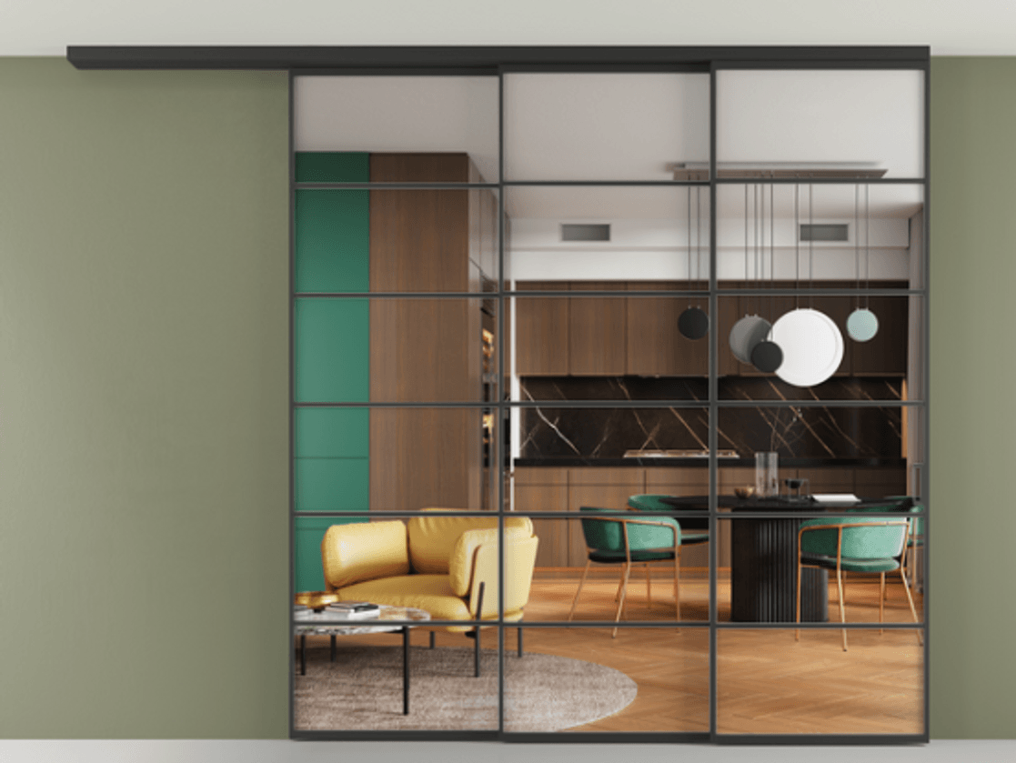 Перегородка Formato вдоль стены на потолок телескопик синхро 3 АЛПР 040.04 Алюминий Черный Прозрачное стекло "Crystal Vision", калёное, 6 мм. Скрытый короб ЧЕР Цена 447320 ₽ 1. Полотно 2 шт. (800/2100 мм)
2. Комплект установки раздвижной системы
3. Базовый комплект фурнитуры
4.Ручка RONDO
. Фабрика дверей Волховец 8 (800) 551 43 19 Перегородка Formato вдоль стены на потолок телескопик синхро 3 АЛПР 040.04 Алюминий Черный Прозрачное стекло "Crystal Vision", калёное, 6 мм Цена 447320 ₽ | Volhovec