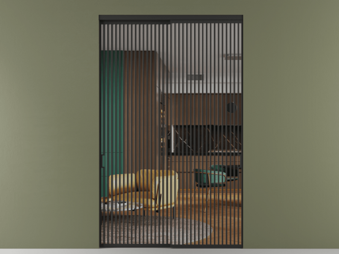 Перегородка Formato внутри проёма двустворчатая АЛПР 040.06 Алюминий Черный Прозрачное стекло "Crystal Vision", калёное, 6 мм. Скрытый короб ЧЕР Цена 381400 ₽ 1. Полотно 2 шт.  (800/2100 мм)
2. Комплект установки раздвижной системы
3. Базовый комплект фурнитуры
4.Ручка RONDO. Фабрика дверей Волховец 8 (800) 551 43 19  Перегородка Formato внутри проёма двустворчатая АЛПР 040.06 Алюминий Черный Прозрачное стекло "Crystal Vision", калёное, 6 мм Цена 381400 ₽  | Volhovec