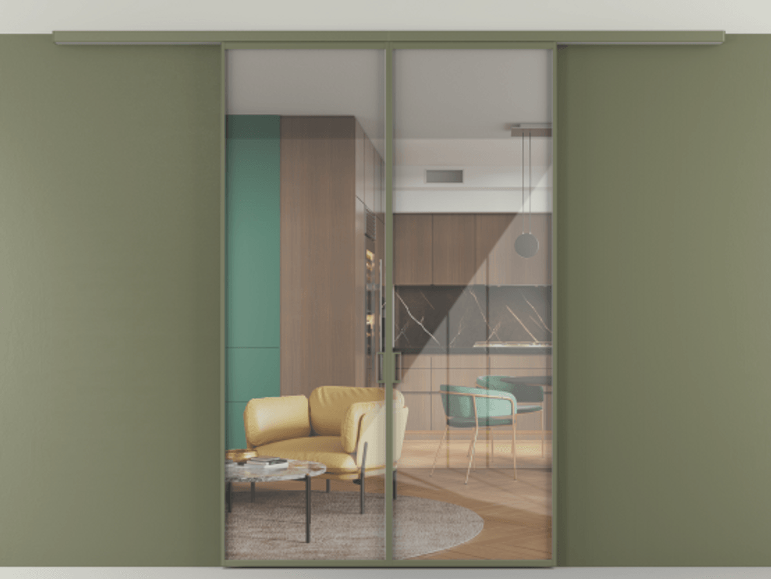 Перегородка Формато вдоль стены на потолок 2 створки АЛПР 040.01 Алюминий оливковый тёмный Рефлективное прозрачное стекло "Стопсол", калёное. Цена 198172 ₽ 1. Полотно 2 шт. (800/2100 мм)
2. Комплект установки раздвижной системы
3. Базовый комплект фурнитуры
4.Ручка Рондо. Фабрика дверей Волховец 8 (800) 551 43 19 Перегородка Формато вдоль стены на потолок 2 створки АЛПР 040.01 Алюминий оливковый тёмный Рефлективное прозрачное стекло "Стопсол", калёное Цена 198172 ₽ | Volhovec