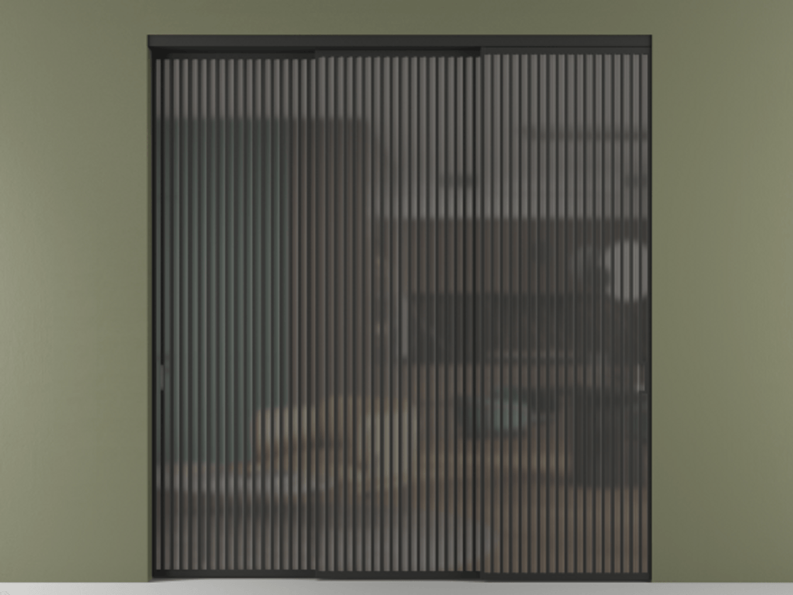 Перегородка Formato внутри проёма телескопик синхро 2 АЛПР 040.06 Алюминий Черный Сатинированное серое стекло, триплекс. Скрытый короб ЧЕР Цена 552520 ₽ 1. Полотно 3 шт. (800/2100 мм)
2. Комплект установки раздвижной системы
3. Базовый комплект фурнитуры
4. Комплект фурнитуры телескопик синхро-2
5.Ручка RONDO
. Фабрика дверей Волховец 8 (800) 551 43 19 Перегородка Formato внутри проёма телескопик синхро 2 АЛПР 040.06 Алюминий Черный Сатинированное серое стекло, триплекс Цена 552520 ₽ | Volhovec