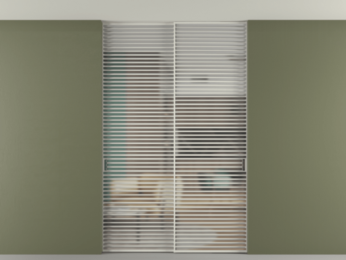 Перегородка Formato внутри проёма двустворчатая со скрытым креплением в потолок АЛПР 040.07 Алюминий Белый Сатинированное стекло "Matelux Crystal Vision", калёное, матовое, каленое 6 мм. Скрытый короб БЕЛ Цена 502860 ₽ 1. Полотно 2 шт. (800/2100 мм)
2. Комплект установки раздвижной системы
3. Базовый комплект фурнитуры
4. Ручка RONDO. Фабрика дверей Волховец 8 (800) 551 43 19 Перегородка Formato внутри проёма двустворчатая со скрытым креплением в потолок АЛПР 040.07 Алюминий Белый Сатинированное стекло "Matelux Crystal Vision", калёное, матовое, каленое 6 мм Цена 502860 ₽ | Volhovec