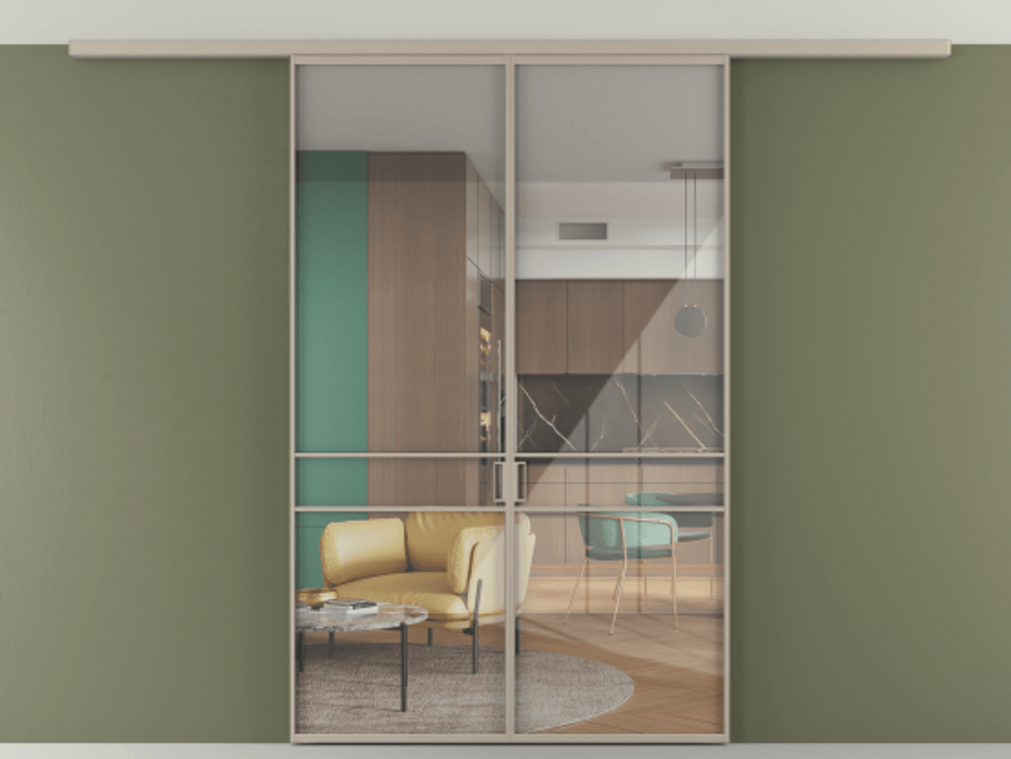 Перегородка Формато вдоль стены на потолок 2 створки АЛПР 040.02 Алюминий бисквитный Рефлективное прозрачное стекло "Стопсол", калёное. Цена 207676 ₽ 1. Полотно 2 шт. (800/2100 мм)
2. Комплект установки раздвижной системы
3. Базовый комплект фурнитуры
4.Ручка Рондо. Фабрика дверей Волховец 8 (800) 551 43 19 Перегородка Формато вдоль стены на потолок 2 створки АЛПР 040.02 Алюминий бисквитный Рефлективное прозрачное стекло "Стопсол", калёное Цена 207676 ₽ | Volhovec