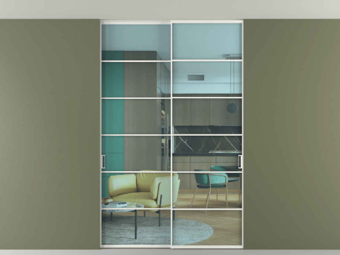 Перегородка Формато внутри проёма скрытое крепление в потолок 2 створки АЛПР 040.04 Алюминий светло-серый Прозрачное голубое стекло, триплекс. Цена 261085 ₽ 1. Полотно 2 шт. (800/2100 мм)
2. Комплект установки раздвижной системы
3. Базовый комплект фурнитуры
4. Ручка RONDO. Фабрика дверей Волховец 8 (800) 551 43 19 Перегородка Формато внутри проёма скрытое крепление в потолок 2 створки АЛПР 040.04 Алюминий светло-серый Прозрачное голубое стекло, триплекс Цена 261085 ₽ | Volhovec