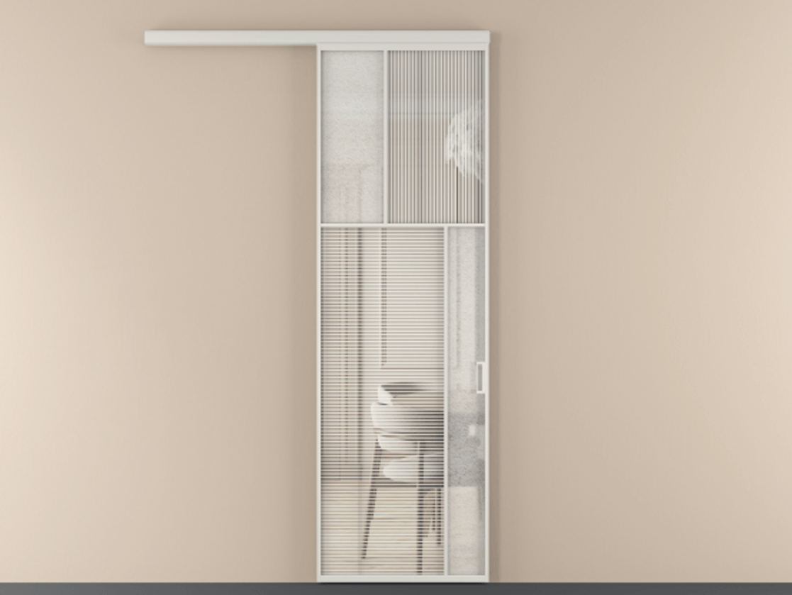 Перегородка Mosaic вдоль стены 1 створка АЛПР 041.23 Алюминий Белый Рифлёное стекло "Дюна", триплекс, 6 мм + Фактурное стекло "Лёд", триплекс. Скрытый короб БЕЛ Цена 940050 AMD . Фабрика дверей Волховец 8 (800) 551 43 19 Перегородка Mosaic вдоль стены 1 створка АЛПР 041.23 Алюминий Белый Рифлёное стекло "Дюна", триплекс, 6 мм + Фактурное стекло "Лёд", триплекс Цена 940050 AMD | Volhovec