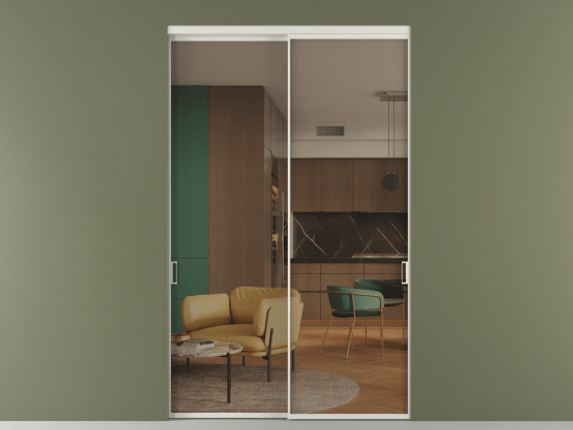 Перегородка Formato внутри проёма двустворчатая АЛПР 040.01 Алюминий Белый Прозрачное бронзовое стекло, триплекс, 6 мм. Скрытый короб БЕЛ Цена 31383800 so'm 1. Полотно 2 шт.  (800/2100 мм)
2. Комплект установки раздвижной системы
3. Базовый комплект фурнитуры
4.Ручка RONDO. Фабрика дверей Волховец 8 (800) 551 43 19  Перегородка Formato внутри проёма двустворчатая АЛПР 040.01 Алюминий Белый Прозрачное бронзовое стекло, триплекс, 6 мм Цена 31383800 so'm  | Volhovec