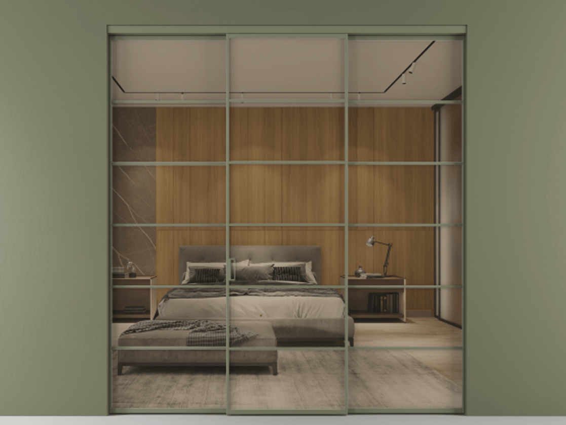 Перегородка Формато внутри проёма 3 створки АЛПР 040.04 Алюминий оливковый тёмный Рефлективное бронзовое стекло "Стопсол", калёное. Цена 341000 ₽ 1. Полотно 3 шт. (800/2100 мм)
2. Комплект установки раздвижной системы
3. Базовый комплект фурнитуры
4.Ручка Рондо. Фабрика дверей Волховец 8 (800) 551 43 19 Перегородка Формато внутри проёма 3 створки АЛПР 040.04 Алюминий оливковый тёмный Рефлективное бронзовое стекло "Стопсол", калёное Цена 341000 ₽ | Volhovec