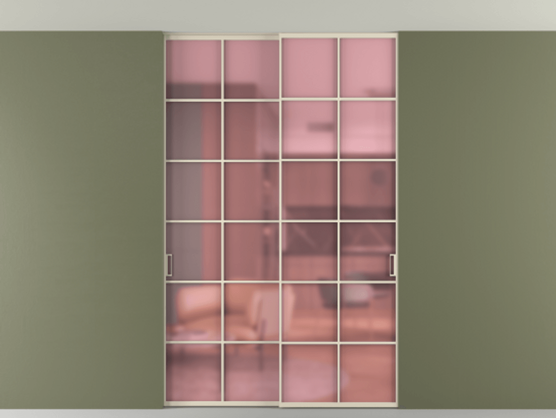 Перегородка Формато внутри проёма скрытое крепление в потолок 2 створки АЛПР 040.05 Алюминий бежево-серый Сатинированное розовое стекло, триплекс. Цена 261085 ₽ 1. Полотно 2 шт. (800/2100 мм)
2. Комплект установки раздвижной системы
3. Базовый комплект фурнитуры
4. Ручка Рондо. Фабрика дверей Волховец 8 (800) 551 43 19 Перегородка Формато внутри проёма скрытое крепление в потолок 2 створки АЛПР 040.05 Алюминий бежево-серый Сатинированное розовое стекло, триплекс Цена 261085 ₽ | Volhovec