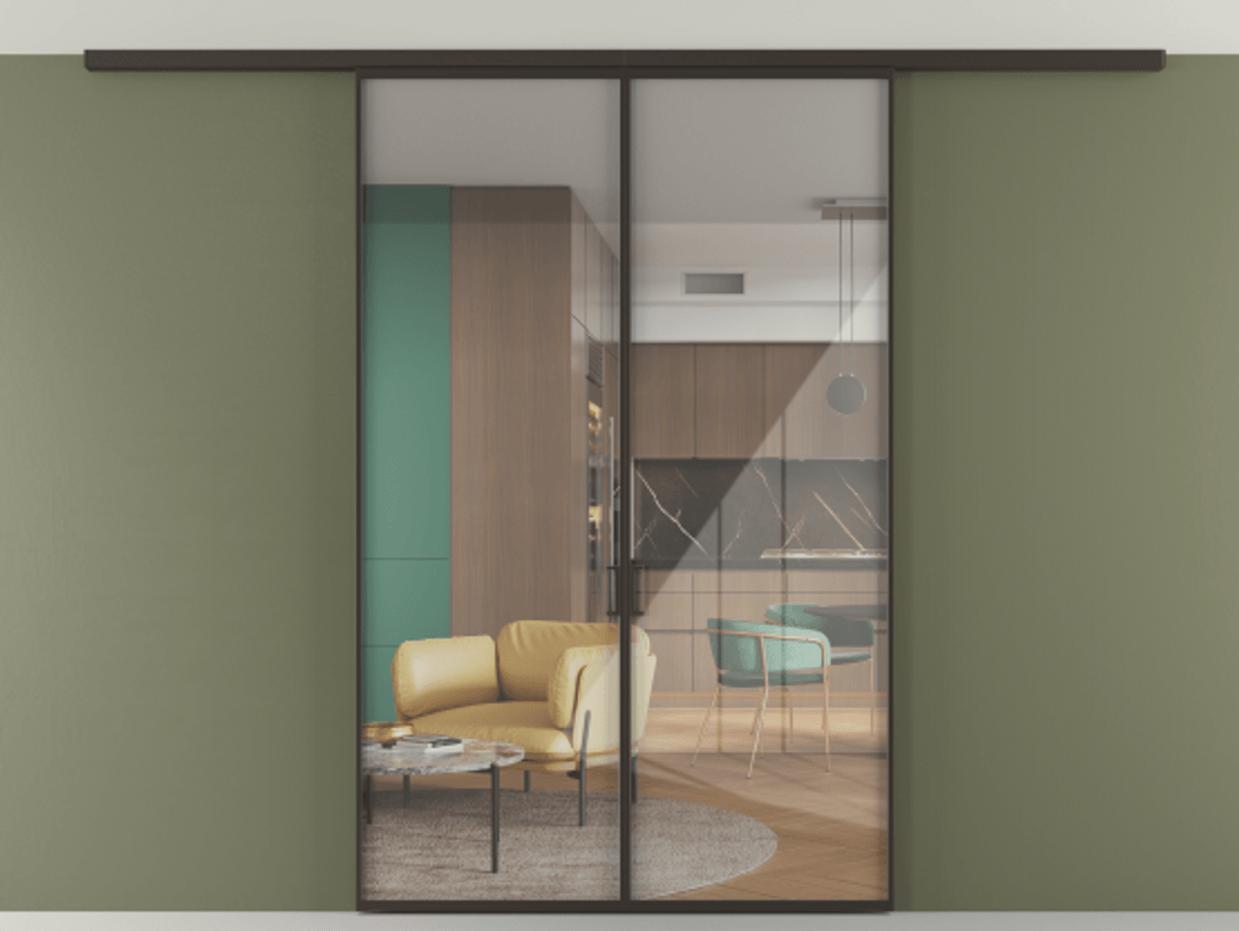 Перегородка Формато вдоль стены на потолок 2 створки АЛПР 040.01 Алюминий антрацит Рефлективное прозрачное стекло "Стопсол", калёное. Цена 198172 ₽ 1. Полотно 2 шт. (800/2100 мм)
2. Комплект установки раздвижной системы
3. Базовый комплект фурнитуры
4.Ручка Рондо. Фабрика дверей Волховец 8 (800) 551 43 19 Перегородка Формато вдоль стены на потолок 2 створки АЛПР 040.01 Алюминий антрацит Рефлективное прозрачное стекло "Стопсол", калёное Цена 198172 ₽ | Volhovec