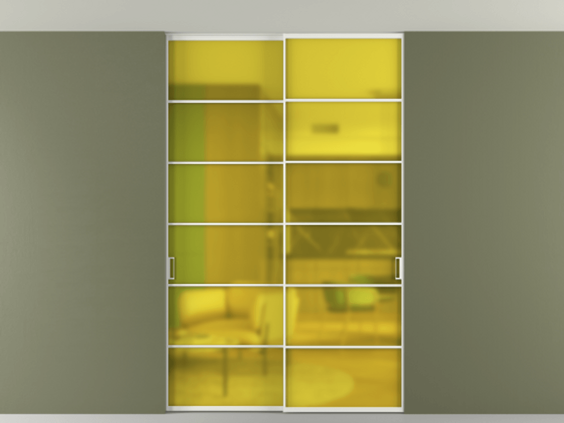 Перегородка Формато внутри проёма скрытое крепление в потолок 2 створки АЛПР 040.04 Алюминий светло-серый Сатинированное жёлтое стекло, триплекс. Цена 261085 ₽ 1. Полотно 2 шт. (800/2100 мм)
2. Комплект установки раздвижной системы
3. Базовый комплект фурнитуры
4. Ручка Рондо. Фабрика дверей Волховец 8 (800) 551 43 19 Перегородка Формато внутри проёма скрытое крепление в потолок 2 створки АЛПР 040.04 Алюминий светло-серый Сатинированное жёлтое стекло, триплекс Цена 261085 ₽ | Volhovec