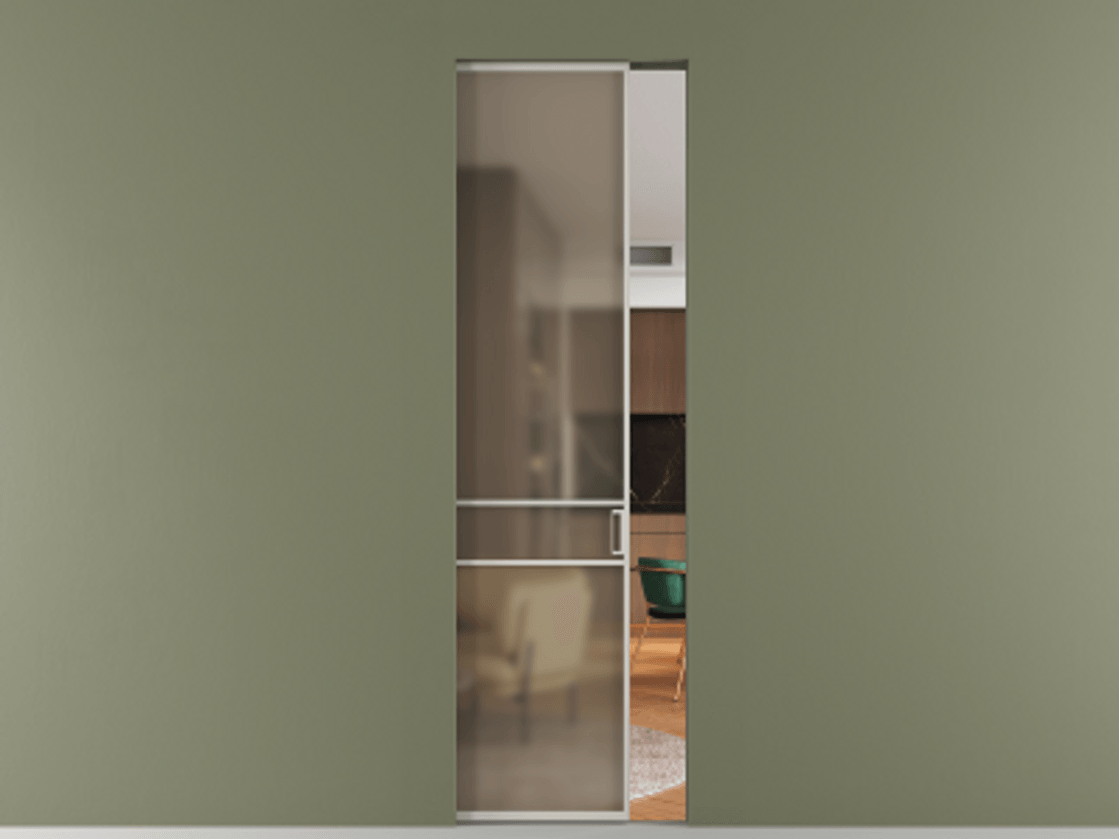 Перегородка Formato скрытый пенал 1 створка АЛПР 040.02 Алюминий тёплый серый Сатинированное бронзовое стекло, триплекс. Цена 155380 ₽ . Фабрика дверей Волховец 8 (800) 551 43 19 Перегородка Formato скрытый пенал 1 створка АЛПР 040.02 Алюминий тёплый серый Сатинированное бронзовое стекло, триплекс Цена 155380 ₽ | Volhovec