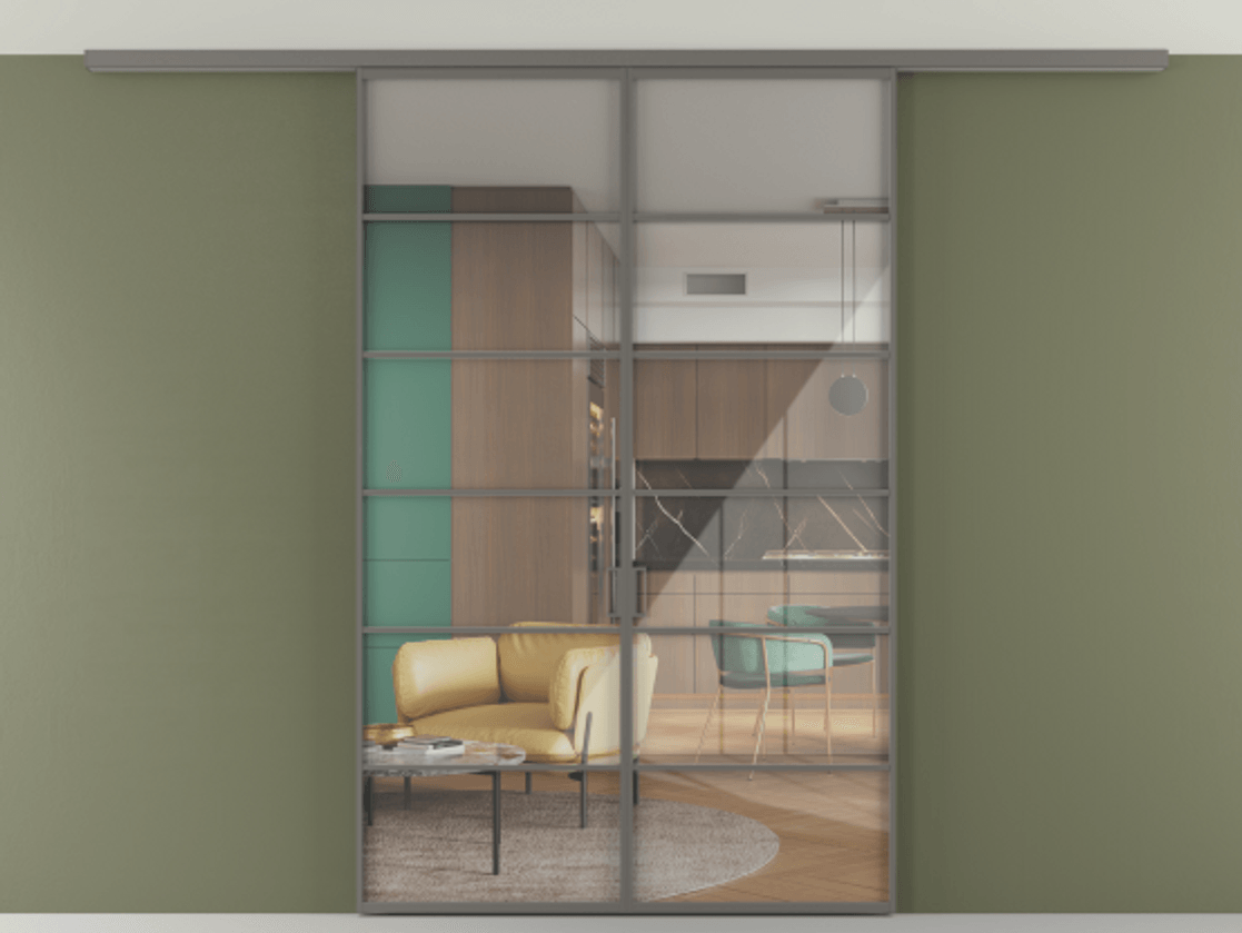 Перегородка Formato вдоль стены на потолок 2 створки АЛПР 040.04 Алюминий классический серый Рефлективное прозрачное стекло "Stopsol", калёное. Цена 380130 сом 1. Полотно 2 шт. (800/2100 мм)
2. Комплект установки раздвижной системы
3. Базовый комплект фурнитуры
4.Ручка RONDO
. Фабрика дверей Волховец 8 (800) 551 43 19 Перегородка Formato вдоль стены на потолок 2 створки АЛПР 040.04 Алюминий классический серый Рефлективное прозрачное стекло "Stopsol", калёное Цена 380130 сом | Volhovec