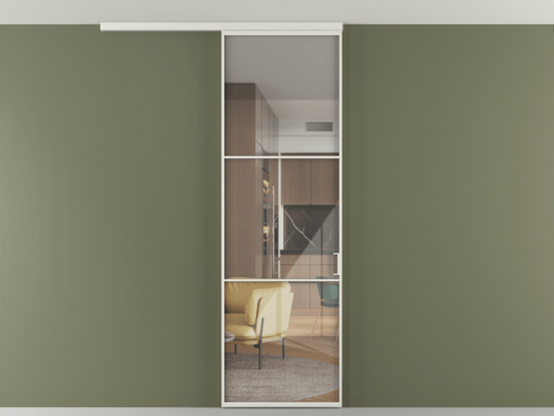 Перегородка Формато вдоль стены на потолок 1 створка АЛПР 040.03 Алюминий серый Рефлективное прозрачное стекло "Стопсол", калёное. Цена 125510 ₽ 1. Полотно 2 шт. (800/2100 мм)
2. Комплект установки раздвижной системы
3. Базовый комплект фурнитуры
4.Ручка Рондо. Фабрика дверей Волховец 8 (800) 551 43 19 Перегородка Формато вдоль стены на потолок 1 створка АЛПР 040.03 Алюминий серый Рефлективное прозрачное стекло "Стопсол", калёное Цена 125510 ₽ | Volhovec