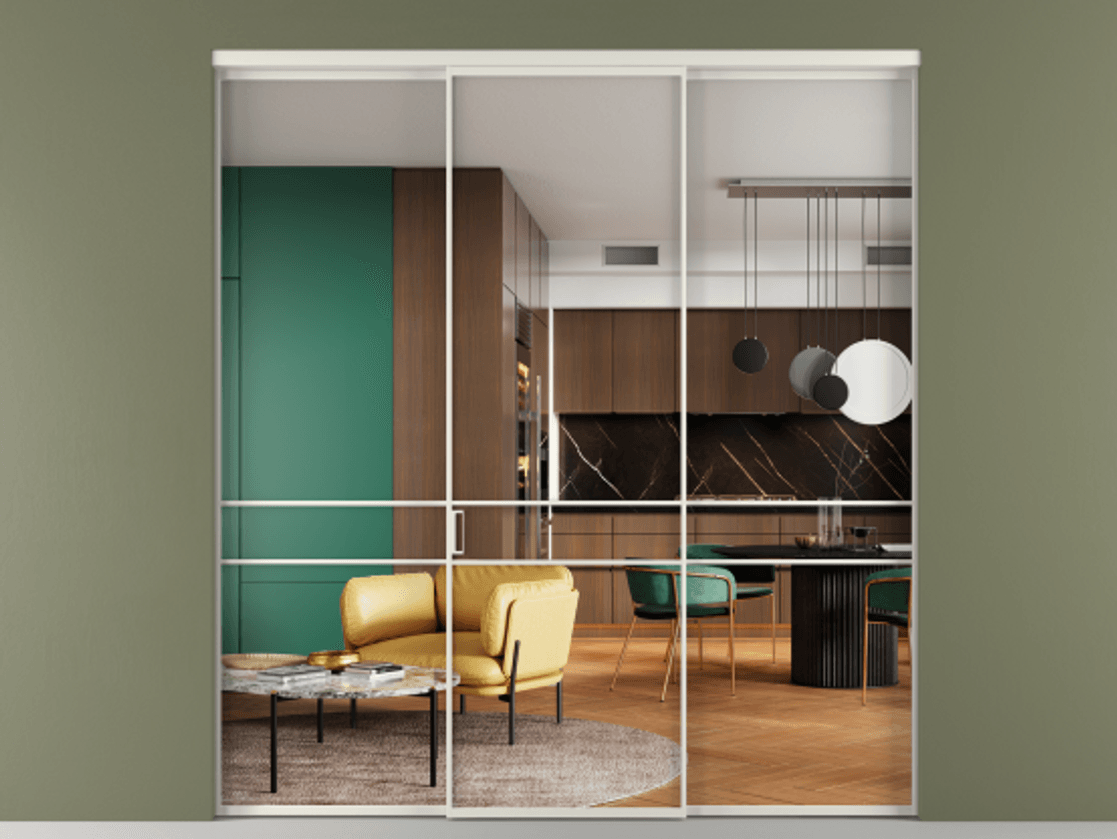 Перегородка Formato внутри проёма трёхстворчатая АЛПР 040.02 Алюминий Белый Прозрачное стекло "Crystal Vision", калёное, 6 мм. Скрытый короб БЕЛ Цена 289300 ₽ 1. Полотно 3 шт. (800/2100 мм)
2. Комплект установки раздвижной системы
3. Базовый комплект фурнитуры
4.Ручка RONDO. Фабрика дверей Волховец 8 (800) 551 43 19 Перегородка Formato внутри проёма трёхстворчатая АЛПР 040.02 Алюминий Белый Прозрачное стекло "Crystal Vision", калёное, 6 мм Цена 289300 ₽ | Volhovec