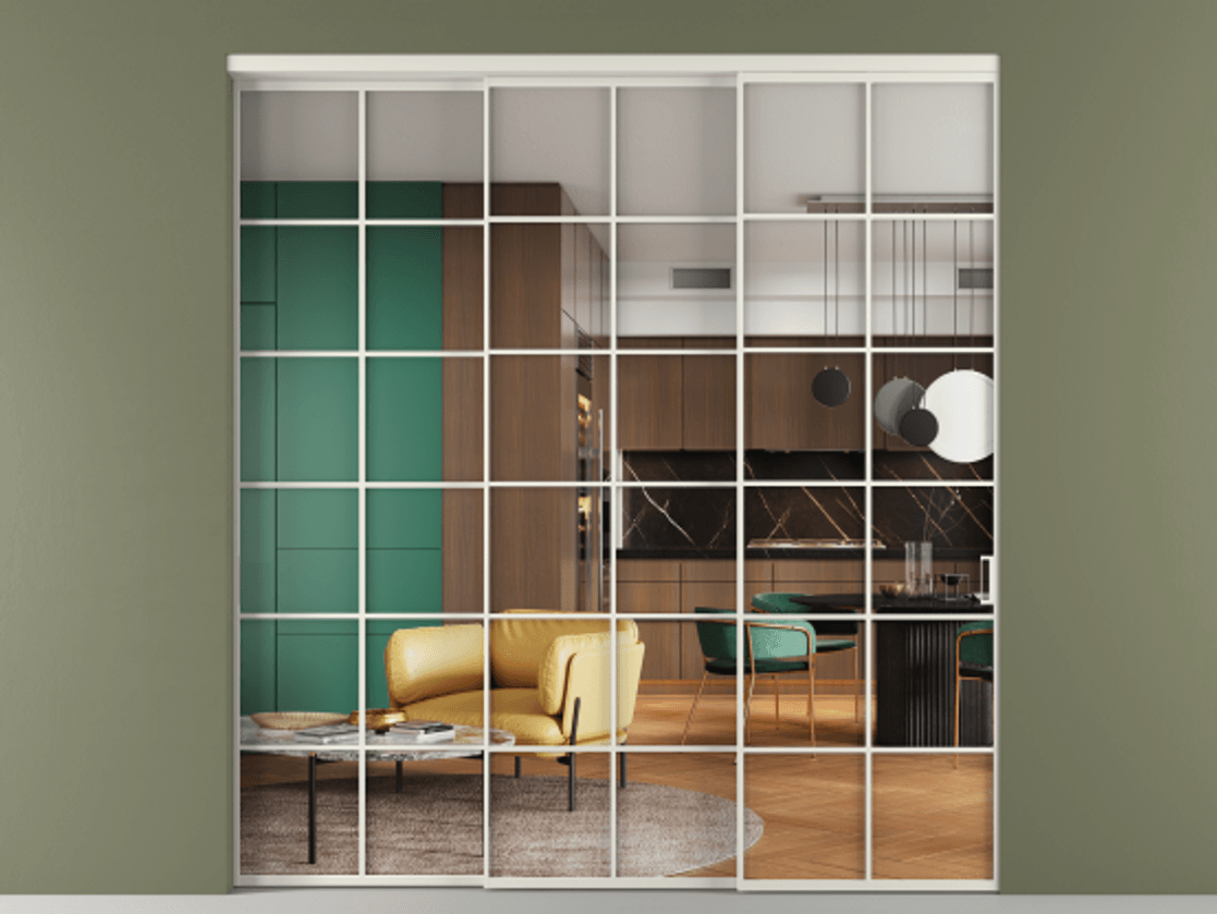 Перегородка Formato внутри проёма 3 створки с синхронным механизмом АЛПР 040.05 Алюминий Белый Прозрачное стекло "Crystal Vision", калёное. Скрытый короб БЕЛ Цена 608170 сом 1. Полотно 3 шт. (800/2100 мм)
2. Комплект установки раздвижной системы
3. Базовый комплект фурнитуры
4. Комплект фурнитуры телескопик синхро-2
5.Ручка RONDO
. Фабрика дверей Волховец 8 (800) 551 43 19 Перегородка Formato внутри проёма 3 створки с синхронным механизмом АЛПР 040.05 Алюминий Белый Прозрачное стекло "Crystal Vision", калёное Цена 608170 сом | Volhovec