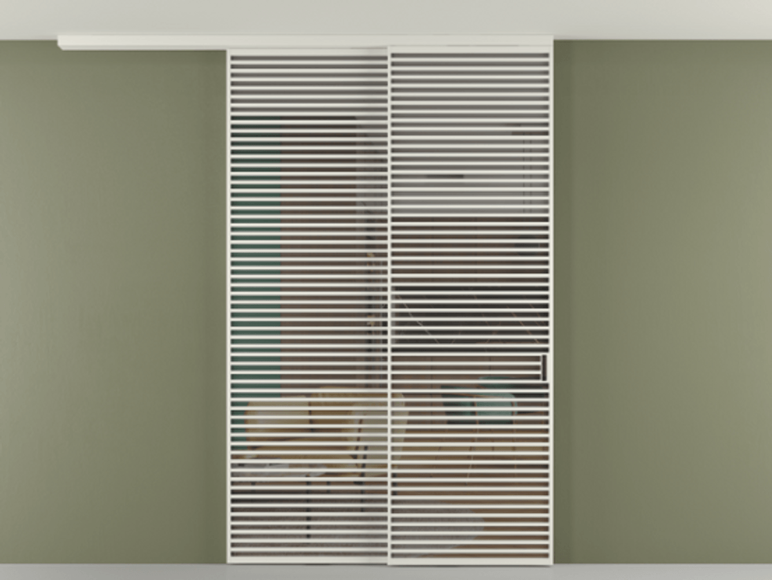 Перегородка Formato вдоль стены на потолок телескопик синхро 2 АЛПР 040.07 Алюминий Белый Прозрачное серое стекло, триплекс, 6 мм. Скрытый короб БЕЛ Цена 472780 ₽ 1. Полотно 2 шт.  (800/2100 мм)
2. Комплект установки раздвижной системы
3. Базовый комплект фурнитуры
4.Ручка RONDO
. Фабрика дверей Волховец 8 (800) 551 43 19  Перегородка Formato вдоль стены на потолок телескопик синхро 2 АЛПР 040.07 Алюминий Белый Прозрачное серое стекло, триплекс, 6 мм Цена 472780 ₽ | Volhovec