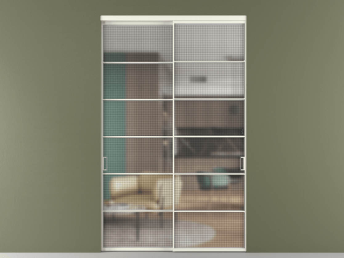 Перегородка Formato внутри проёма двустворчатая АЛПР 040.04 Алюминий жемчужный Декоративное стекло с сеткой "Mesh silver", триплекс, 6 мм. Цена 227900 ₽ 1. Полотно 2 шт. (800/2100 мм)
2. Комплект установки раздвижной системы
3. Базовый комплект фурнитуры
4.Ручка RONDO. Фабрика дверей Волховец 8 (800) 551 43 19 Перегородка Formato внутри проёма двустворчатая АЛПР 040.04 Алюминий жемчужный Декоративное стекло с сеткой "Mesh silver", триплекс, 6 мм Цена 227900 ₽ | Volhovec