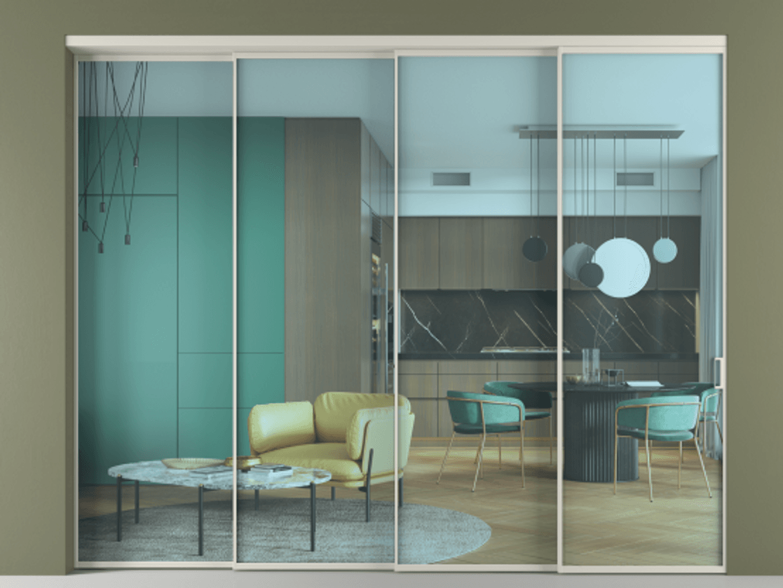 Перегородка Формато внутри проёма 4 створки с синхронным механизмом АЛПР 040.01 Алюминий тёплый серый Прозрачное голубое стекло, триплекс. Цена 475750 ₽ 1. Полотно 4 шт. (800/2100 мм)
2. Комплект установки раздвижной системы
3. Базовый комплект фурнитуры
4. Комплект фурнитуры телескопик синхро-3
5. Ручка RONDO
. Фабрика дверей Волховец 8 (800) 551 43 19 Перегородка Формато внутри проёма 4 створки с синхронным механизмом АЛПР 040.01 Алюминий тёплый серый Прозрачное голубое стекло, триплекс Цена 475750 ₽ | Volhovec