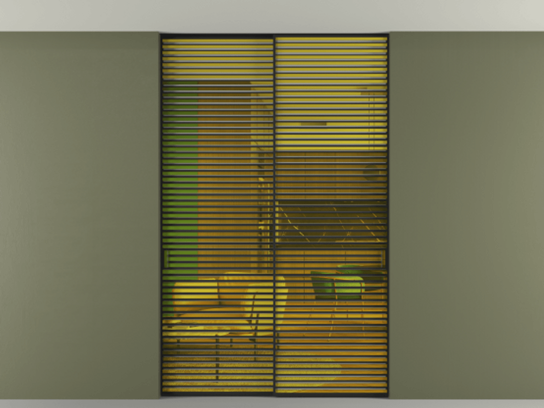 Перегородка Formato внутри проёма скрытое крепление в потолок 2 створки АЛПР 040.07 Алюминий Черный Прозрачное жёлтое стекло, триплекс. Скрытый короб ЧЕР Цена 396220 ₽ 1. Полотно 2 шт. (800/2100 мм)
2. Комплект установки раздвижной системы
3. Базовый комплект фурнитуры
4. Ручка RONDO. Фабрика дверей Волховец 8 (800) 551 43 19 Перегородка Formato внутри проёма скрытое крепление в потолок 2 створки АЛПР 040.07 Алюминий Черный Прозрачное жёлтое стекло, триплекс Цена 396220 ₽ | Volhovec