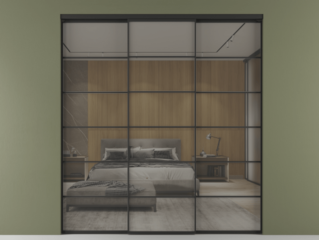 Перегородка Formato внутри проёма 3 створки АЛПР 040.04 Алюминий Черный Рефлективное серое стекло "Stopsol", калёное. Скрытый короб ЧЕР Цена 327800 ₽ 1. Полотно 3 шт. (800/2100 мм)
2. Комплект установки раздвижной системы
3. Базовый комплект фурнитуры
4.Ручка RONDO. Фабрика дверей Волховец 8 (800) 551 43 19 Перегородка Formato внутри проёма 3 створки АЛПР 040.04 Алюминий Черный Рефлективное серое стекло "Stopsol", калёное Цена 327800 ₽ | Volhovec