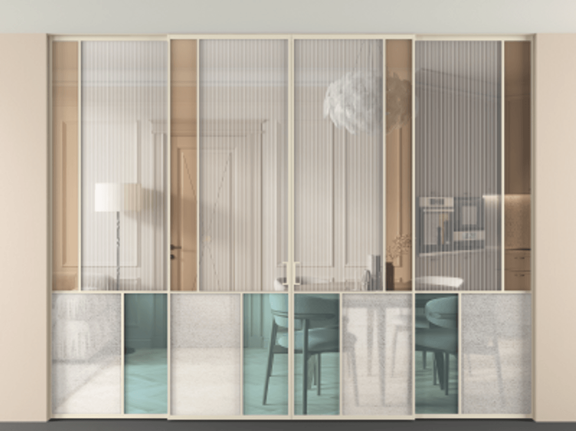 Перегородка Mosaic внутри проёма скрытое крепление в потолок 4 створки АЛПР 041.21 Алюминий бежево-серый Комбинация стекол Группы 1 и Группы 3. Цена 617260 ₽ . Фабрика дверей Волховец 8 (800) 551 43 19 Перегородка Mosaic внутри проёма скрытое крепление в потолок 4 створки АЛПР 041.21 Алюминий бежево-серый Комбинация стекол Группы 1 и Группы 3 Цена 617260 ₽ | Volhovec