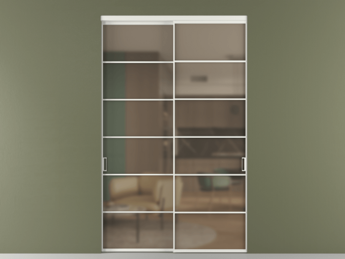 Перегородка Формато внутри проёма 2 створки АЛПР 040.04 Алюминий светло-серый Сатинированное бронзовое стекло, триплекс. Цена 436450 ₽ 1. Полотно 2 шт. (800/2100 мм)
2. Комплект установки раздвижной системы
3. Базовый комплект фурнитуры
4.Ручка Рондо. Фабрика дверей Волховец 8 (800) 551 43 19 Перегородка Формато внутри проёма 2 створки АЛПР 040.04 Алюминий светло-серый Сатинированное бронзовое стекло, триплекс Цена 436450 ₽ | Volhovec