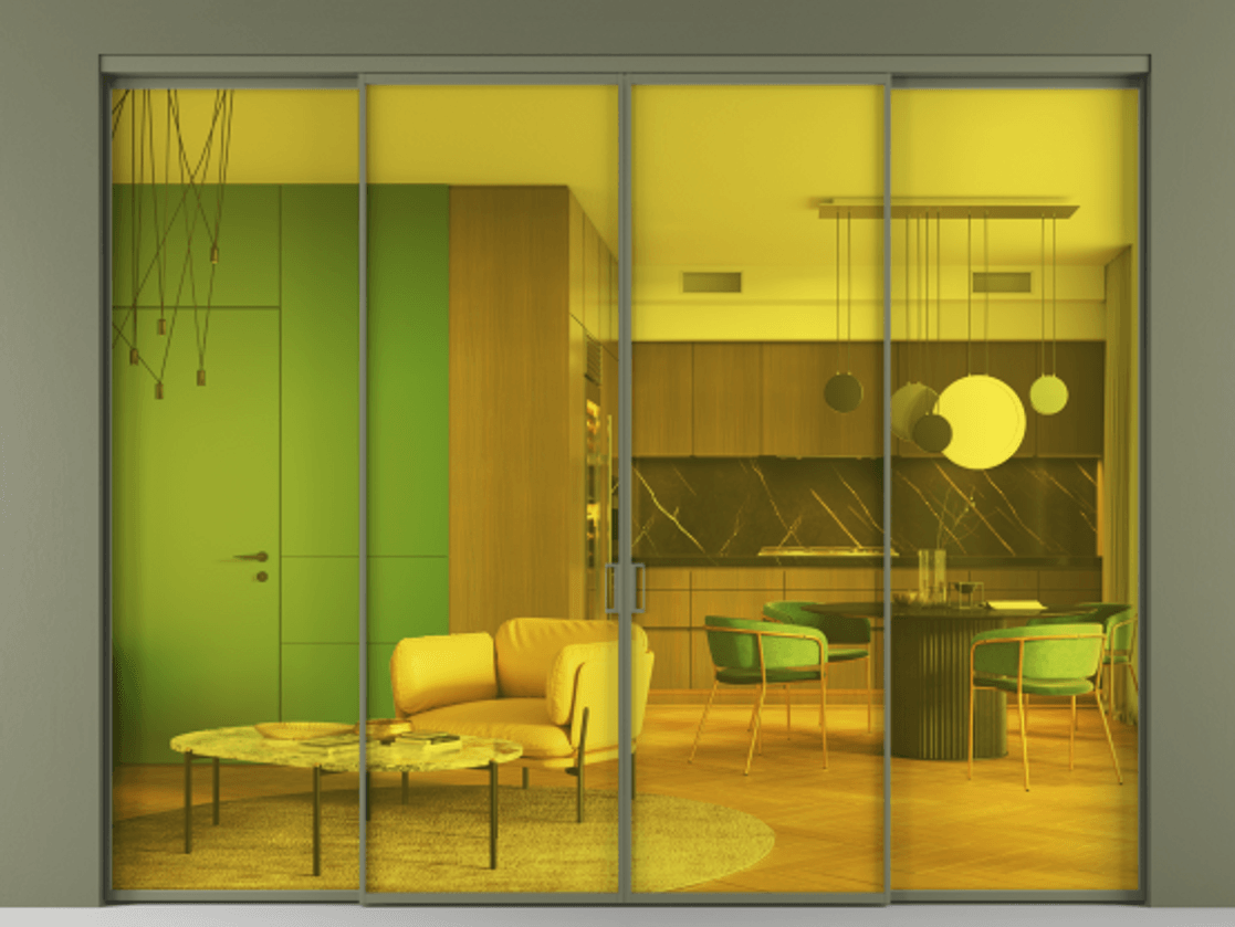 Перегородка Формато внутри проёма 4 створки АЛПР 040.01 Алюминий оливковый тёмный Прозрачное жёлтое стекло, триплекс. Цена 319840 ₽ 1. Полотно 4 шт. (800/2100 мм)
2. Комплект установки раздвижной системы
3. Базовый комплект фурнитуры
4.Ручка Рондо. Фабрика дверей Волховец 8 (800) 551 43 19 Перегородка Формато внутри проёма 4 створки АЛПР 040.01 Алюминий оливковый тёмный Прозрачное жёлтое стекло, триплекс Цена 319840 ₽ | Volhovec