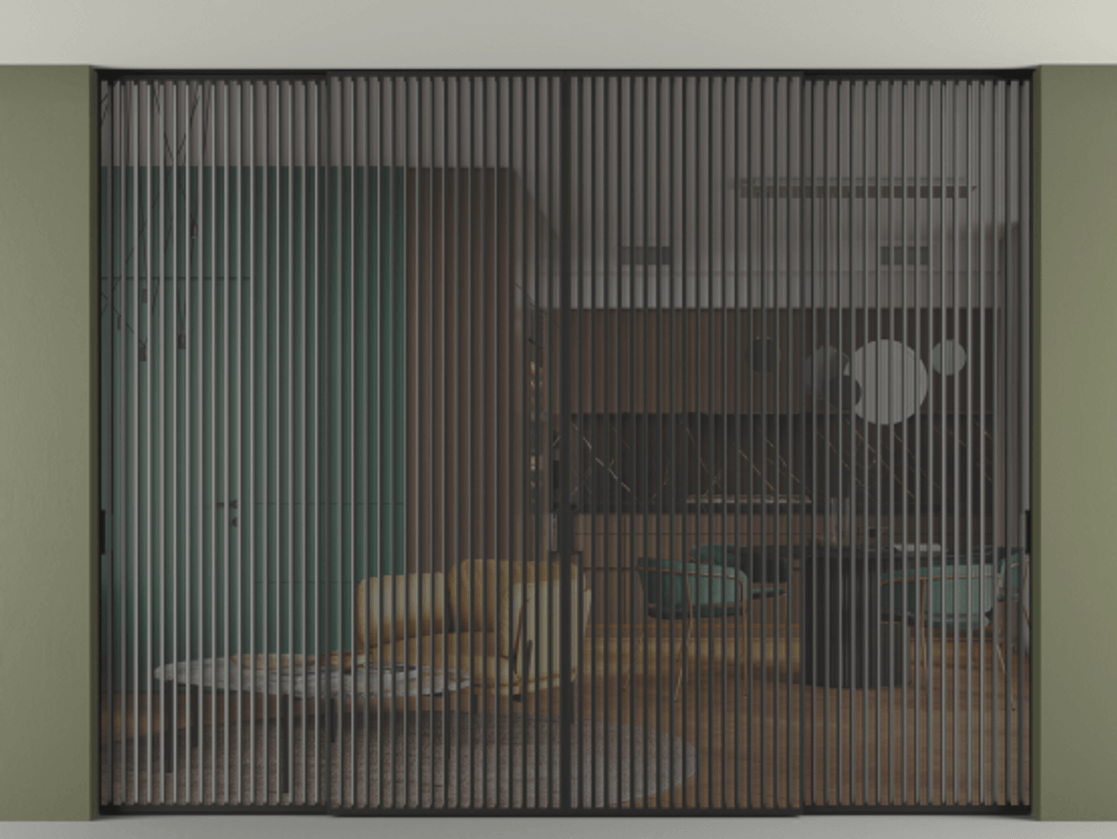 Перегородка Формато внутри проёма скрытое крепление в потолок 4 створки АЛПР 040.06 Алюминий Черный Прозрачное серое стекло, триплекс. Скрытый короб ЧЕР Цена 772796 ₽ 1. Полотно 4 шт. (800/2100 мм)
2. Комплект установки раздвижной системы
3. Базовый комплект фурнитуры
4.Ручка Рондо. Фабрика дверей Волховец 8 (800) 551 43 19 Перегородка Формато внутри проёма скрытое крепление в потолок 4 створки АЛПР 040.06 Алюминий Черный Прозрачное серое стекло, триплекс Цена 772796 ₽ | Volhovec